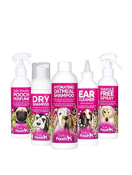 Pretty Pooch The Ultimate Grooming Kit Set - 250Ml Of Oatmeal Shampoo, Dry Shampoo, Ear Cleaner, Dog Perfume &Amp; Detangling Spray - For All Dog Breeds