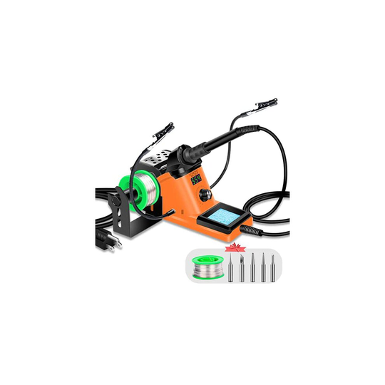 Soldering Station 60W Soldering Iron Station Kit 90C-480C Adjustable Temperature, LED Display, Sleep Function, C/F Switch, 2 Helping Hands, 5