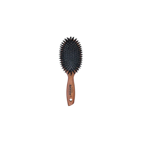 Spornette DeVille Cushion Oval Boar Bristle Hair Brush (#342) with Wooden Handle for Straightening, Smoothing...