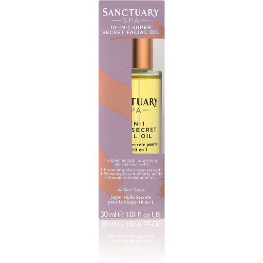 Sanctuary Spa 10-in-1 Super Secret Facial Oil, Black Rose 30 ml