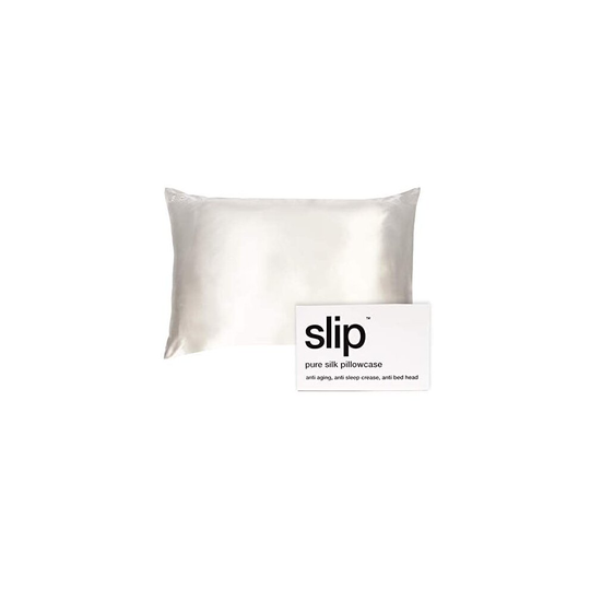 Slip Silk Queen Pillowcase, White (51 x 76 cm) - 100% Pure 22 Momme Mulberry Silk Pillowcase - Breathable and Hypoallergenic Silk Pillowcases for
