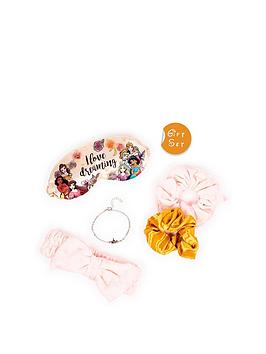 Disney Princess Gift Girls Bracelet, Eyemask, Two Scrucnhie And Spa Headband Set Packed In Reusuable Zip Bag