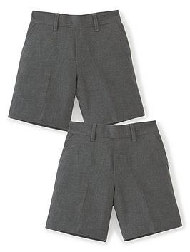Everyday Boys Pull On Shorts (2 Pack) - Grey