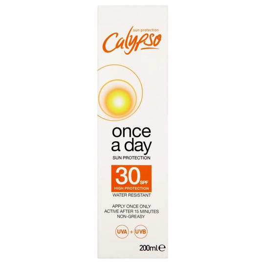 Calypso Once a Day Sun Protection Lotion, Non greasy and fragrance free with SPF 30