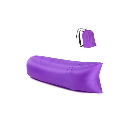 (Purple) Portable Inflatable Sleeping Bag Folding Air Sofa