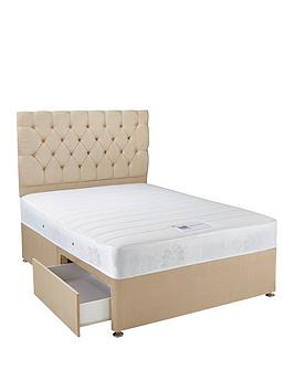 Airsprung New Astbury Memory Divan With Storage Options - Grey, Natural