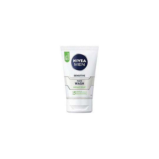 NIVEA MEN Sensitive Face Wash with Zero Percent Alcohol Pack of 6 (6 x 100 ml), Men's Face Wash with Vitamin E, Men's Skin Care Essentials