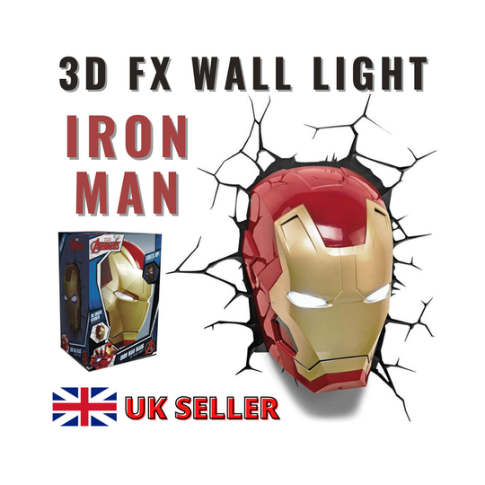 Marvel Avengers 3D FX Wall Night Light iron Man Face