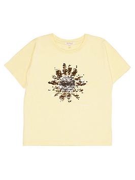 Barbour Girls Emily Reversible Sequin T-shirt - Yellow, Yellow, Size Age: 10-11 Years, Women