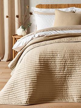 Bianca Cottonsoft Quilted Lines Bedspread - Natural