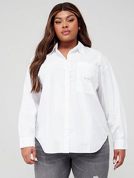 Calvin Klein Jeans Plus Monologo Relaxed Shirt - White