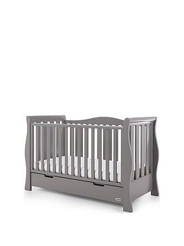 Obaby Stamford Luxe Sleigh Cot Bed, Warm Grey