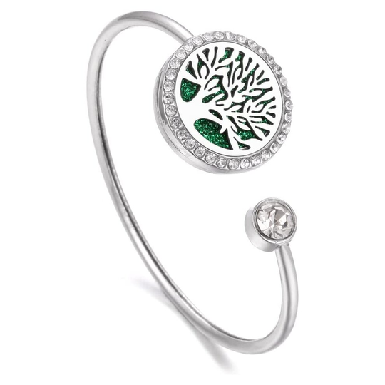 Essential Oil Bracelet Aromatherapy Diffuser,Stainless Steel,Charms Locket Tree Of Life Jewelery