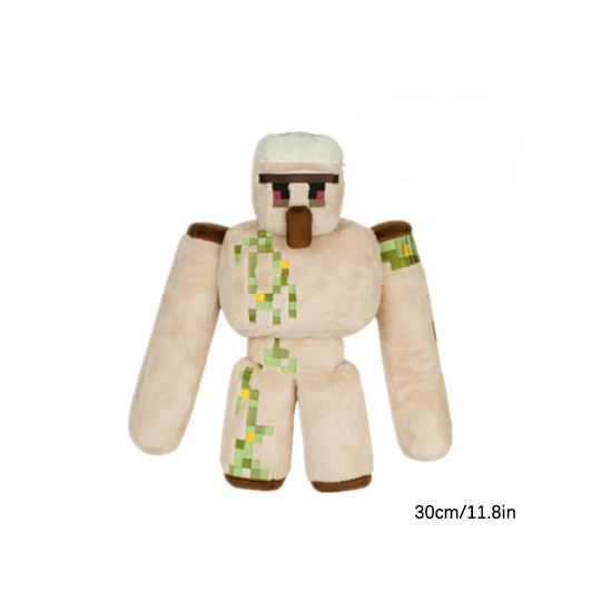 30cm Minecraft Iron Golem Plush Toy Pixel Stuffed Doll Soft Plushies Kids Gift