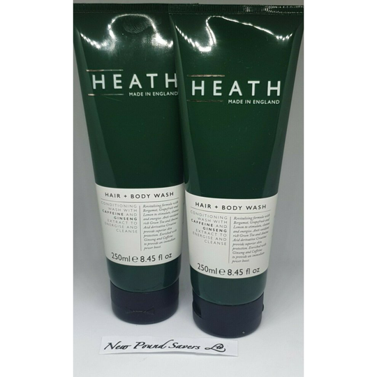 Heath Hair & Body Wash 2x 250ml Made In England