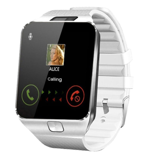 (White) Bluetooth Smart Watch Sleep Monitor Pedometer Touch Screen Camera SIM Slot
