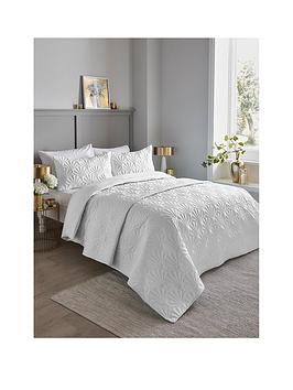 Serene Cavali Pinsonic Art Deco Duvet Cover Set In White