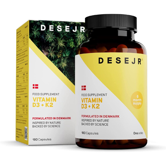 DESEJR Vitamin D3 & K2 Capsule (6 Month Supply), Support Normal Functioning of Immune System, Maintain Bones, Teeth and Normal...