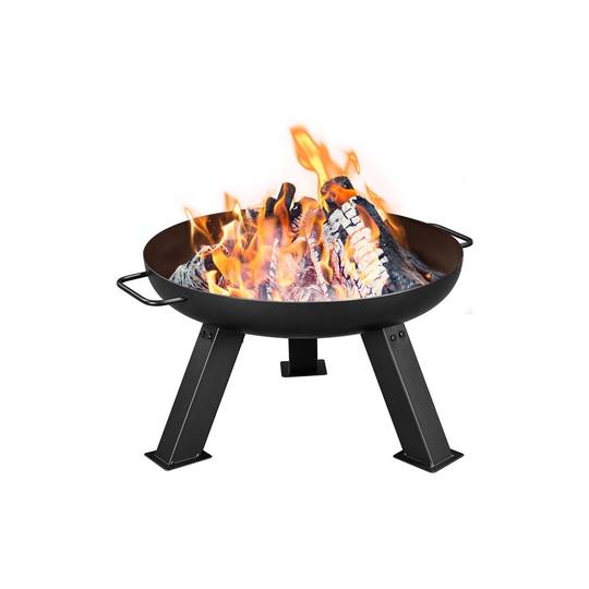 Yaheetech Round Fire Pit,Metal Fire Bowl with Handles Multifunctional