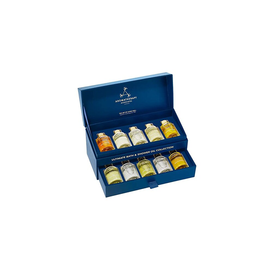 Aromatherapy Associates Ultimate Wellbeing Bath & Shower Oil Gift Collection with 10 x 9ml Bath & Shower Oils infused with the purest, most ethically