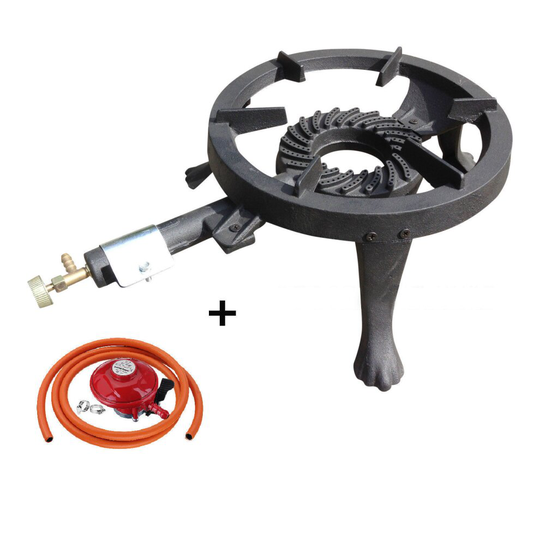 (Propane 37mbar Click-On 27mm) Gas Boiling Ring Cast Iron Large Burner Cooker Stove 8kW GB-24