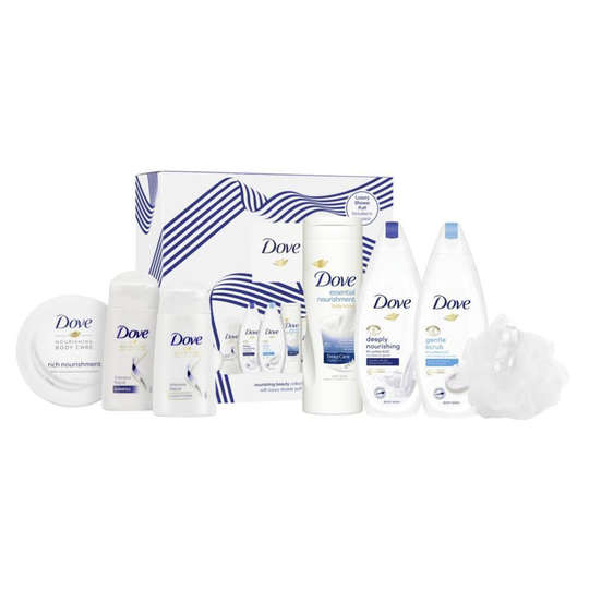 Dove Beauty Collection Gift Set With Luxury Shower Puff | Skincare Set