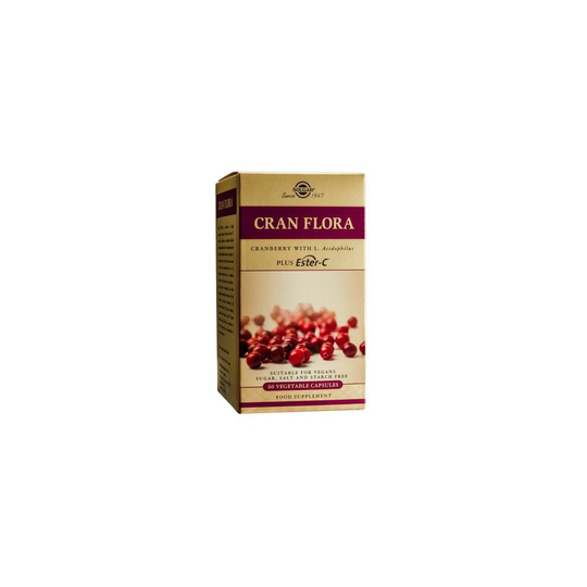Solgar Cran Flora with Probiotics Plus Ester C Vegetable Capsules, 60