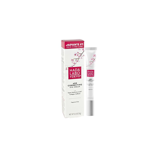 Hada Labo Tokyo Age Correcting Eye Cream 0.5 Fluid Ounce - with Super Hyaluronic Acid Caffeine Collagen and Light...