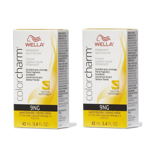 (9NG - pack of 2 ) Wella Color Charm Haircolor 9NG Sand Blonde