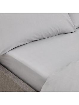Bianca Fine Linens Organic Cotton 200 Thread Count Percale Fitted Sheet In Silver