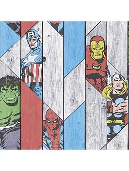 Marvel Kids Wood Panel Wallpaper