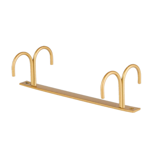 2PCS Mug Rack Under Cabinet - Coffee Cup Holder, 12 Mugs Hooks Under Shelf, Display Hanging Cups Drying Hook for Bar Kitchen Gold