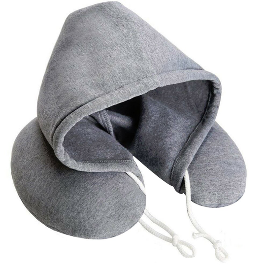 GEEZY Soft Comfortable Hooded Neck Travel Pillow U Shape Airplane Pillow with Hoodie