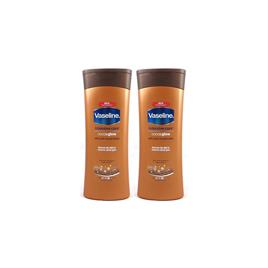 Vaseline Intensive Care Cocoa Glow Body Lotion With Pure Cocoa Butter, 13.5 Oz / 400 Ml (Pack of 2)