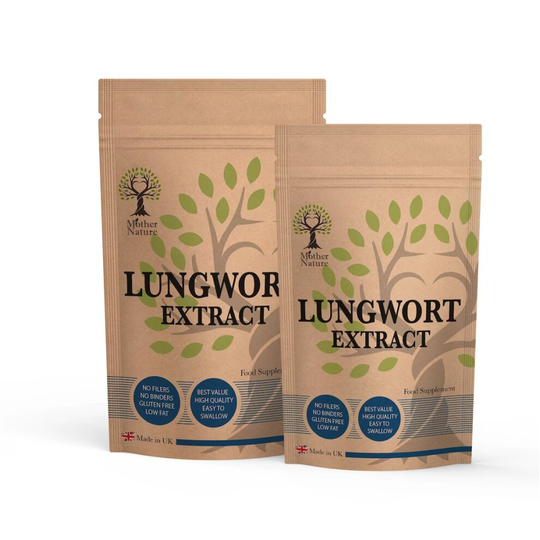 (90 Capsules) Lungwort Extract 550mg Natural Lungwort Powder Vegan High Potency Lungwort Herb Supplement
