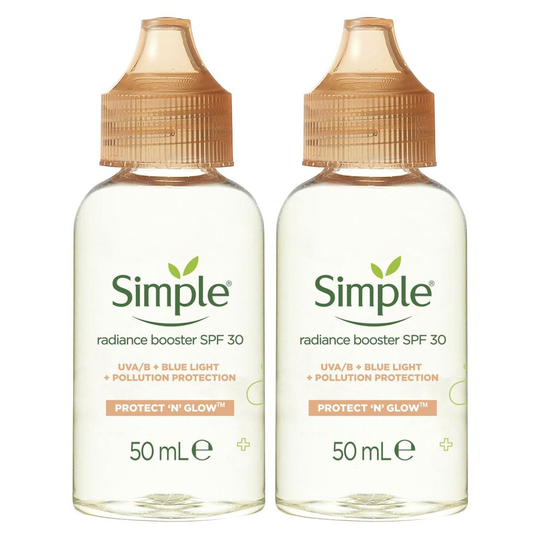 2x30ml Simple Protect'n'Glow FaceRadianceBooster SPF30 For GlowingSkin