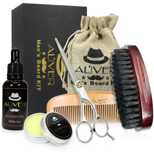 (5pcs Beard Combo Set) Beard Care Set For Men | Beard Grooming Gift Set