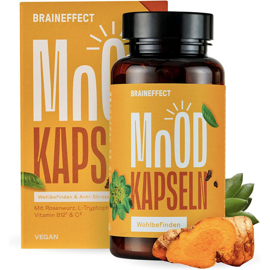 BRAINEFFECT Mood Plant-Based Mood Enhancer, 90 Capsules, for Greater Well-Being and Less Listlessness, Vegan