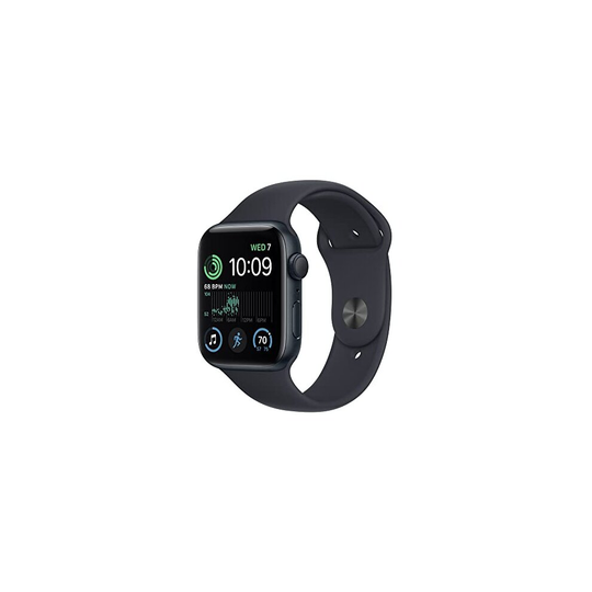 Apple Watch SE (2nd generation) (GPS, 44mm) Smart watch - Midnight Aluminium Case with Midnight Sport Band - Regular. Fitness & Sleep Tracker, Crash