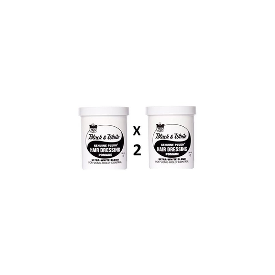 Black and White Pluko Hair Dressing Pomade 200ml **TWIN PACK** by BLACK&WHITE