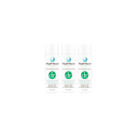Regenepure DR Hair Loss Shampoo For Hair Loss, Scalp Treatment and Dandruff Relief in Men and Women - Set of 3