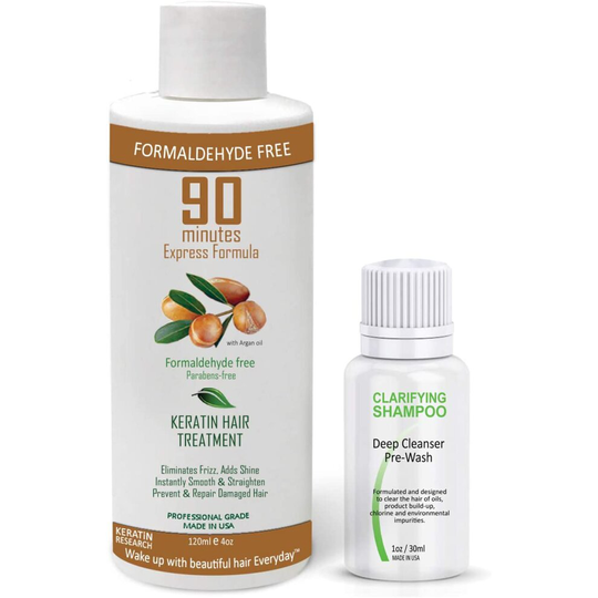 90 MINUTES Brazilian Keratin Hair Treatment for all hair types Formaldehyde-Free Rich Complex of Proteins Argan Oil Instant Results Super shiny Soft