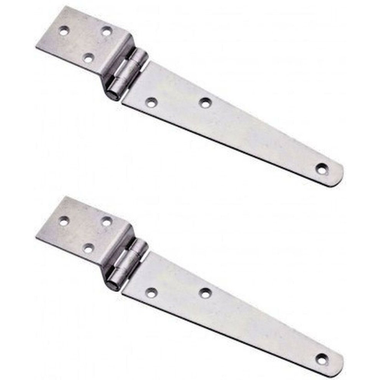 Pair of 6" Cranked Steal strap Hinges Antique iron