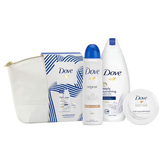 Dove Nourishing Beauty Wash Bag & Shower Gift Set, Present For Women, Girls, Mum
