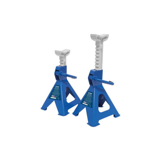 Sealey VS2002BL Axle Stands (Pair) 2tonne Capacity per Stand Ratchet Type - Blue