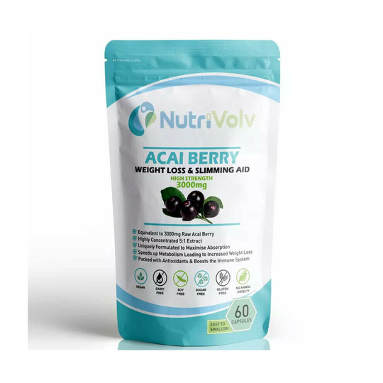 Acai Berry 3000mg - 60 Capsules - Fast Weight Loss Slimming Diet Fat Burner