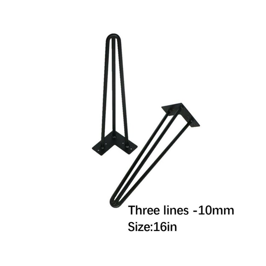 (16''/41cm-3 Prong) 4 x Hairpin Table Legs Hair Pin Legs Set