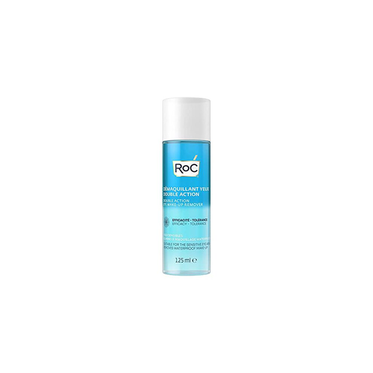RoC - Double Action Eye Make-Up Remover - Water & Oil Combination - Removes Waterproof Make-up - Minimises Allergy Risks - 125 ml