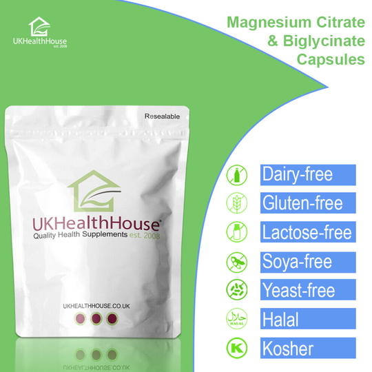 Double Magnesium Complex Magnesium Citrate & Bisglycinate 120 Capsules