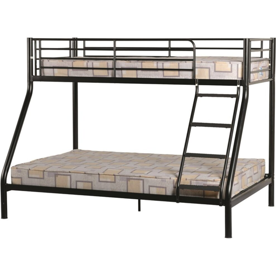 (Black(Bunk Bed))) Tandi Triple Sleeper Bunk Bed Frame - Black/Silver